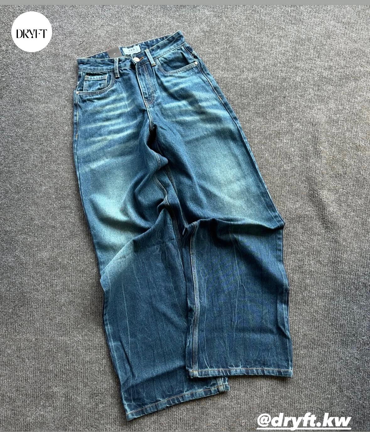 Wide Leg Jeans - Blue Wash